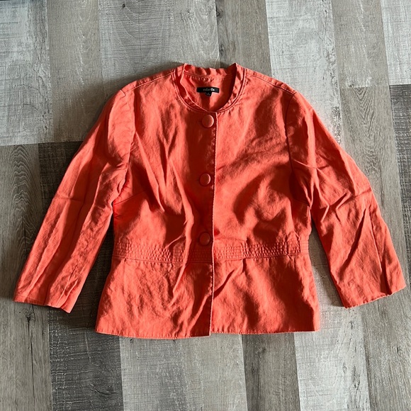 Rafaella Preppy Women’s Size 6 Coral Button Down Jacket Blazer Cardigan - Picture 2 of 7